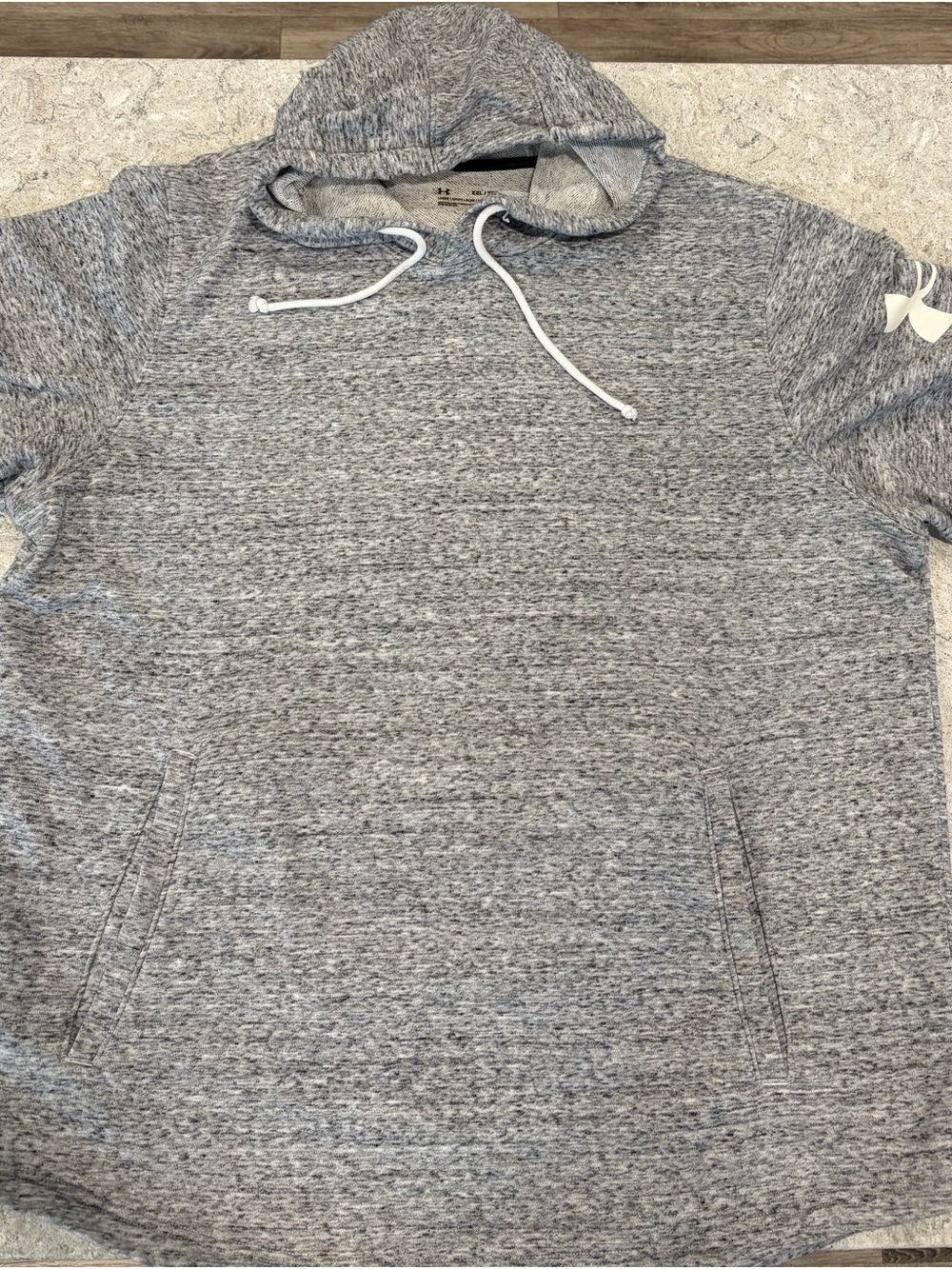 Under Armour Light Heather Gray Shirt Sleeve Hooded Sweatshirt-XXL - Picture 3 of 5